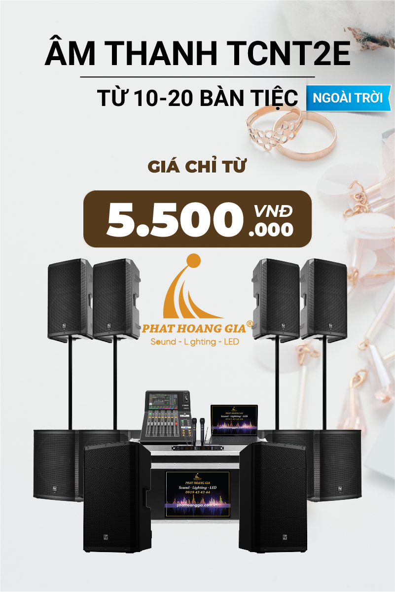 Gói âm thanh tiệc cưới ngoài trời 2E