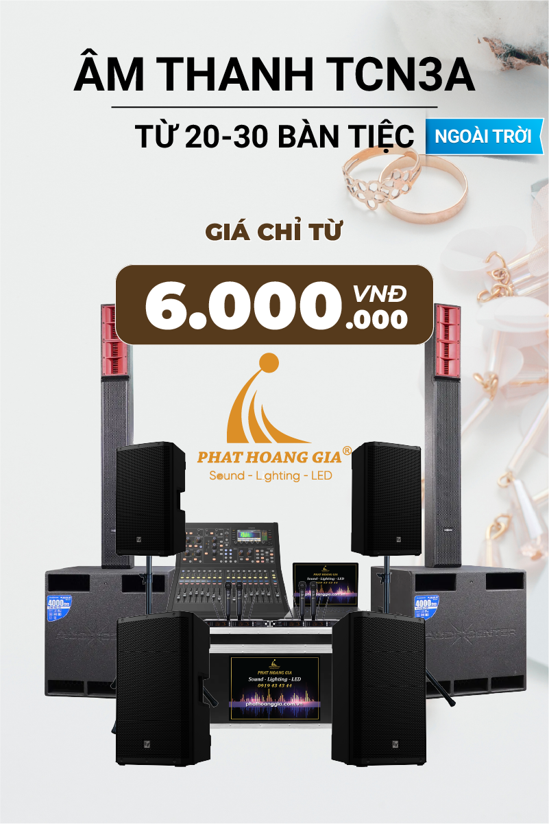 Gói âm thanh tiệc cưới ngoài trời 3A