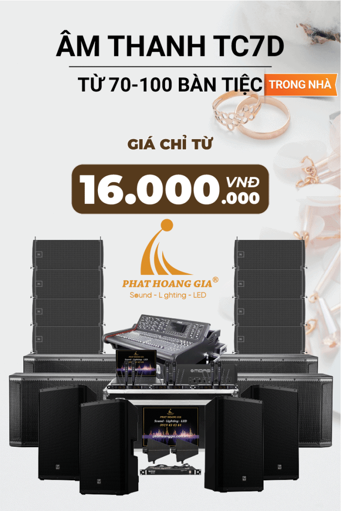 Gói Âm Thanh Tiệc Cưới Trong Nhà TC7D