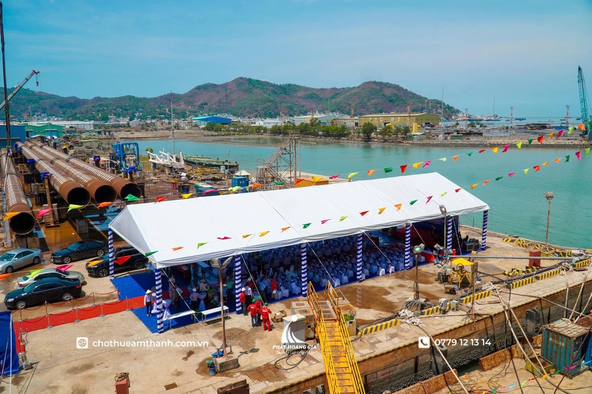 Cho Thuê Nhà Bạt Không Gian Và Nhà Lều Sự Kiện Uy Tín 8 Nhà bạt sự kiện được lắp đặt chắc chắn tại khu vực tổ chức lễ khởi công tạo không gian chuyên nghiệp