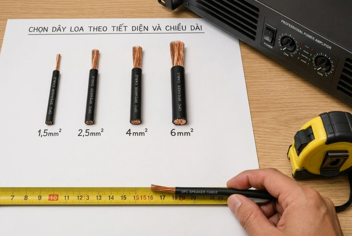 Các Loại Dây Loa Xịn Và Cách Chọn Dây Dẫn Âm Thanh 7 Cách chọn tiết diện dây loa xịn theo chiều dài phù hợp