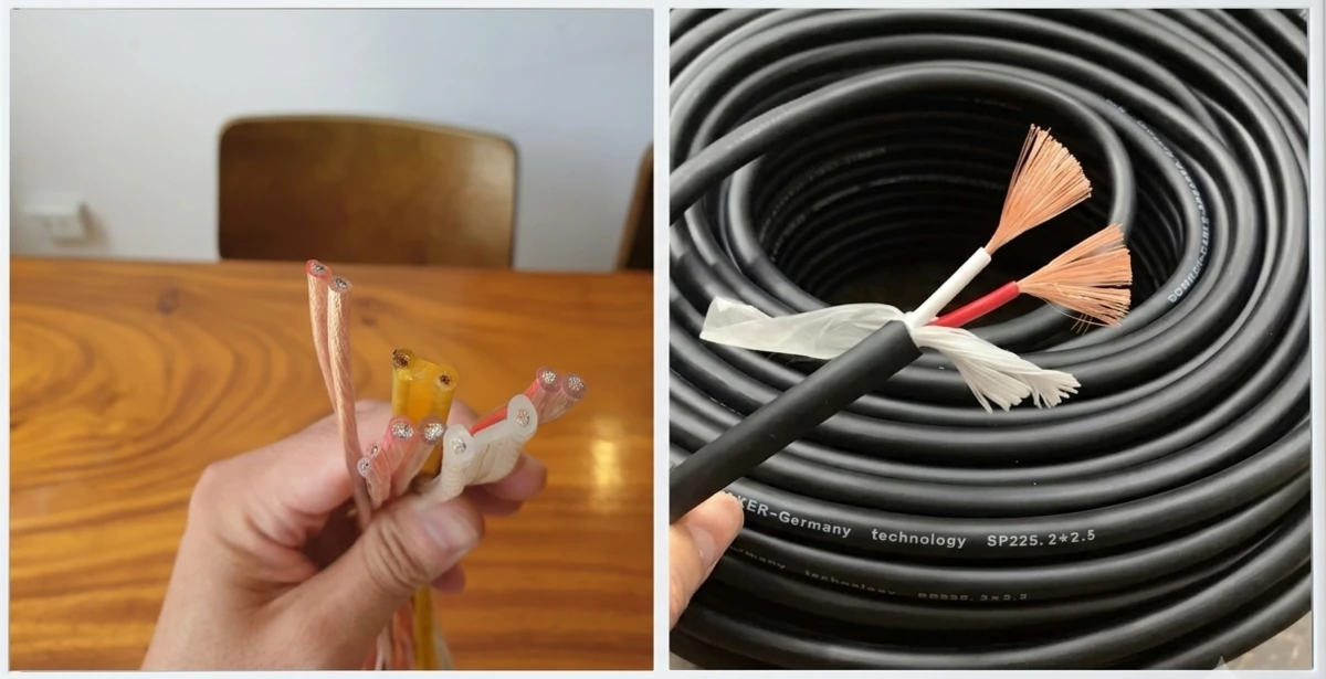 Các Loại Dây Loa Xịn Và Cách Chọn Dây Dẫn Âm Thanh 8 Cận cảnh kết cấu lõi của hai dòng dây loa phổ biến gồm loại nhôm phủ đồng cca và loại đồng nguyên chất vỏ đen
