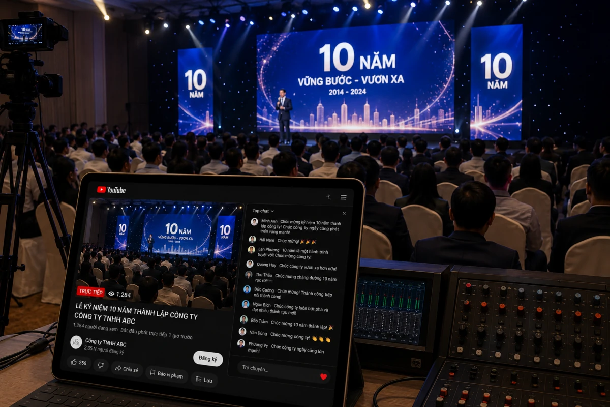 Giám sát luồng livestream phát trực tiếp sự kiện lên youtube