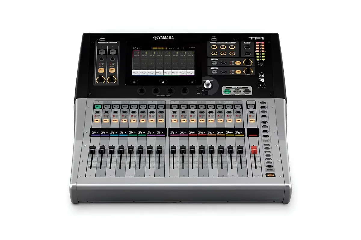 Bàn Mixer Số Yamaha TF1 Chính Hãng Cho Sự Kiện 8 Bàn mixer yamaha tf1 kỹ thuật số dạng rack với màn hình cảm ứng và 16 cần gạt cơ giới