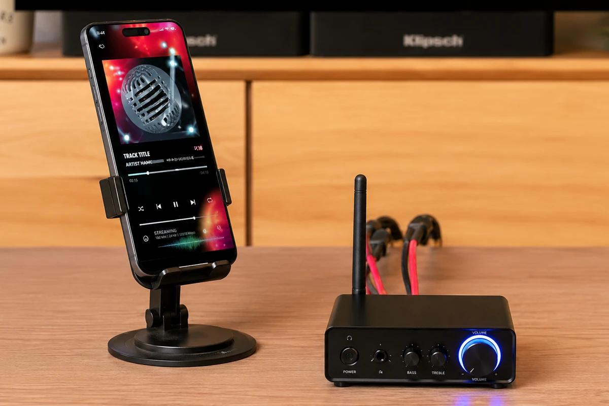 Amply mini Bluetooth kết nối điện thoại để phát nhạc không dây