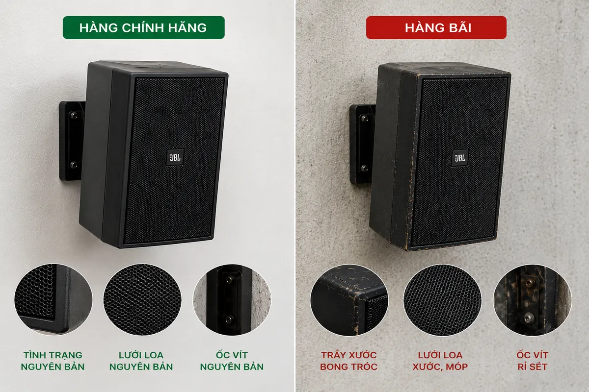so sánh loa jbl control 29av-1 hàng chính hãng và hàng bãi khi mua