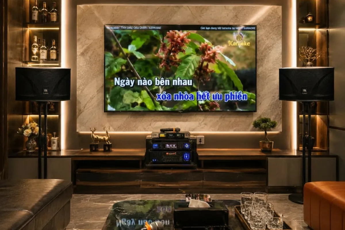 ứng dụng loa karaoke jbl ki 110 cho phòng hát gia đình cao cấp
