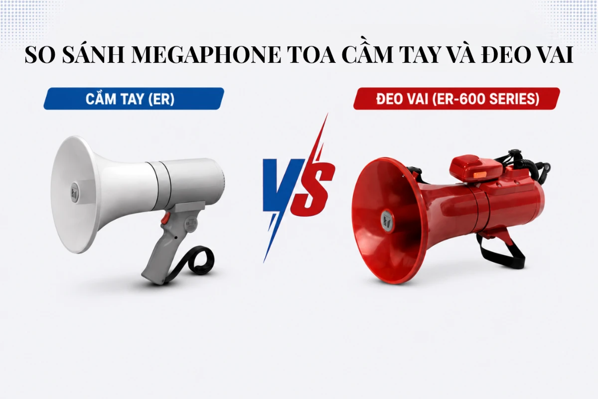 so sánh các model megaphone toa cầm tay và đeo vai theo công suất